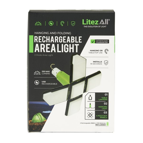 Litezall Rechargeable Lantern with Fold-Out Panels LA-RCHFLDLAN-8/16